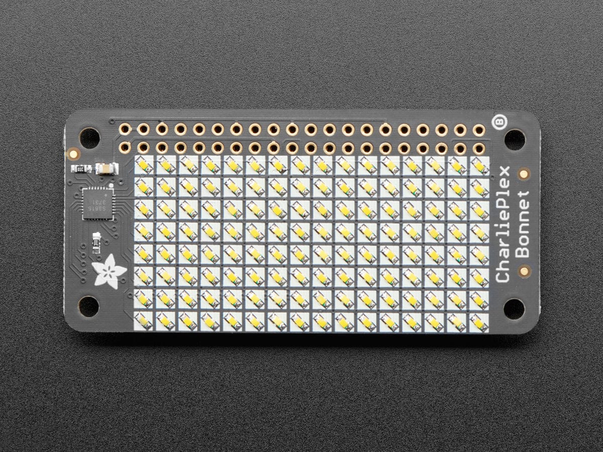 Adafruit CharliePlex LED Matrix Bonnet - 8x16 Warm White LEDs [Discontinued] - Image 2
