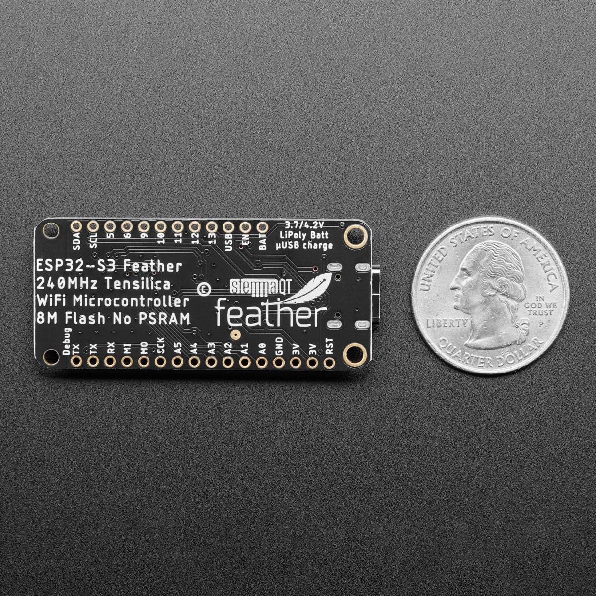 Adafruit ESP32-S3 Feather with STEMMA QT / Qwiic - 8MB Flash No PSRAM - Image 6