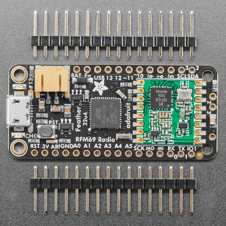 Adafruit Feather 32u4 with RFM69HCW Packet Radio - 433MHz (RadioFruit) - Image 2