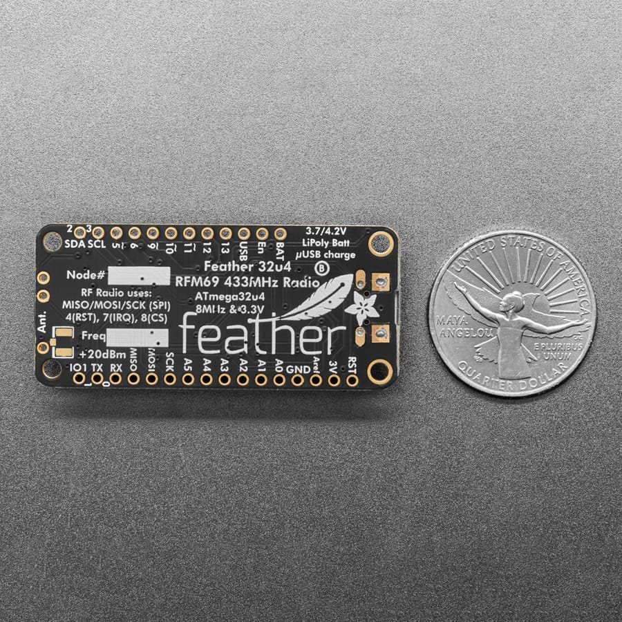 Adafruit Feather 32u4 with RFM69HCW Packet Radio - 433MHz (RadioFruit) - Image 7