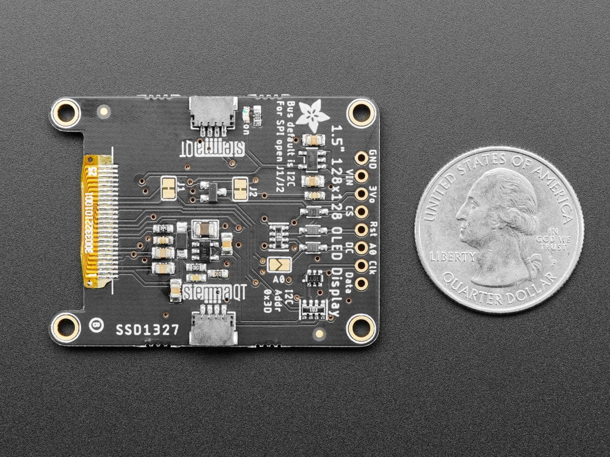 Adafruit Grayscale 1.5" 128x128 OLED Graphic Display (STEMMA QT / Qwiic) - Image 3