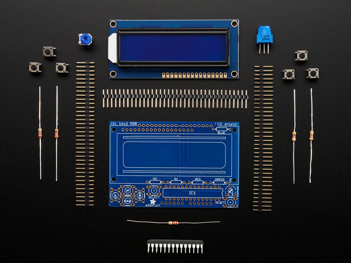 LCD Shield Kit with 16x2 Character Display (Blue & White) - Image 2
