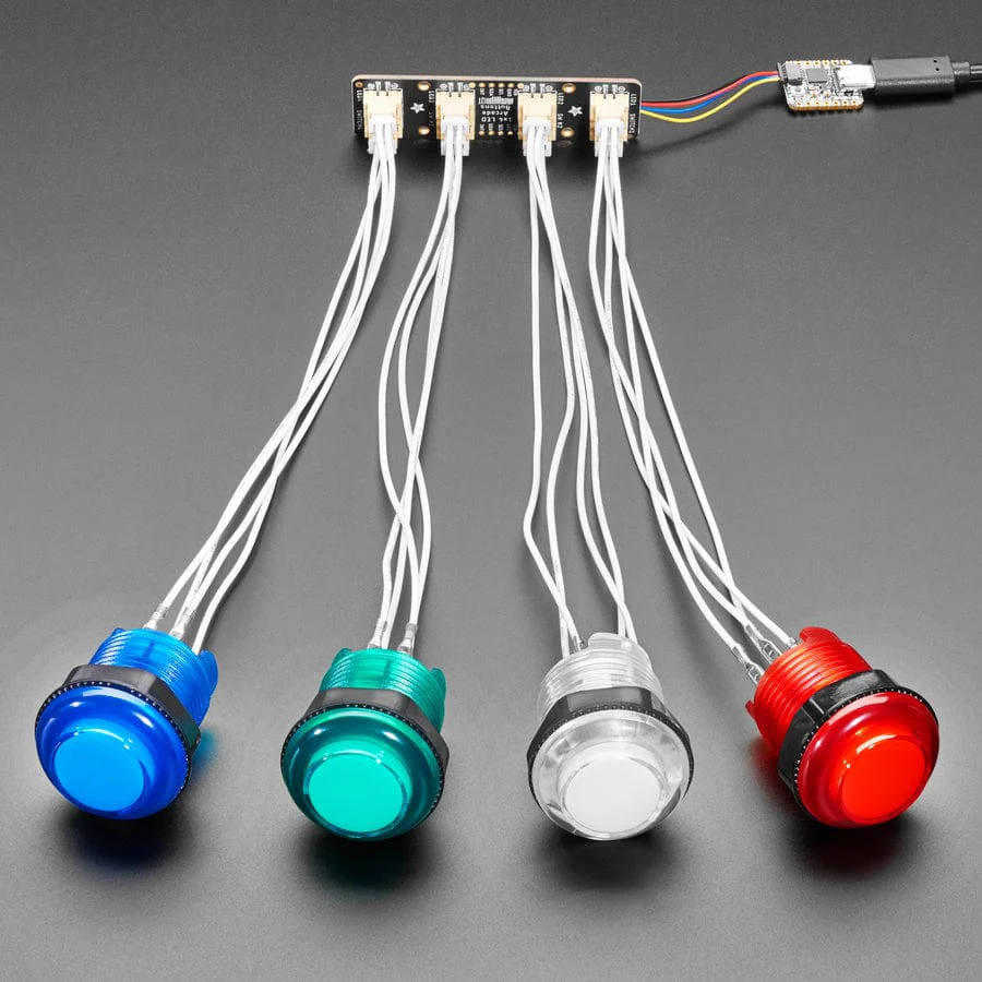Adafruit LED Arcade Button 1x4 - STEMMA QT I2C Breakout (STEMMA QT / Qwiic) - Image 5