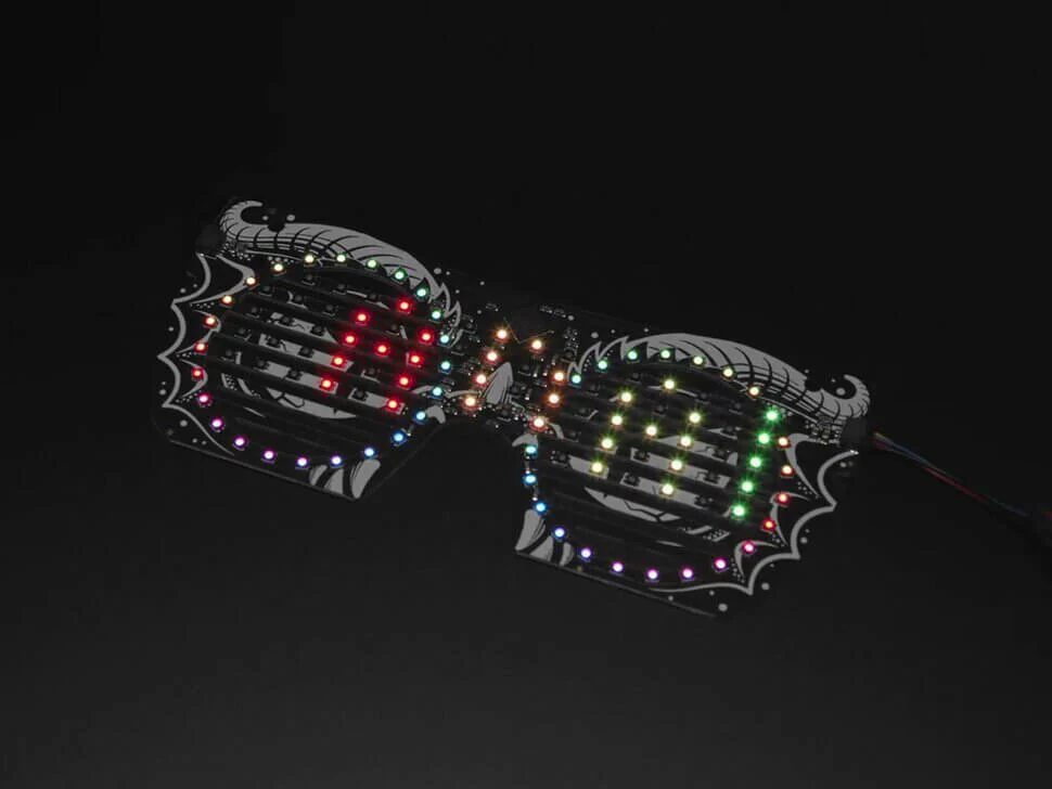 Adafruit LED Glasses Front Panel - 116 RGB LEDs with I2C Driver (STEMMA QT / Qwiic) [discontinued] - Image 2