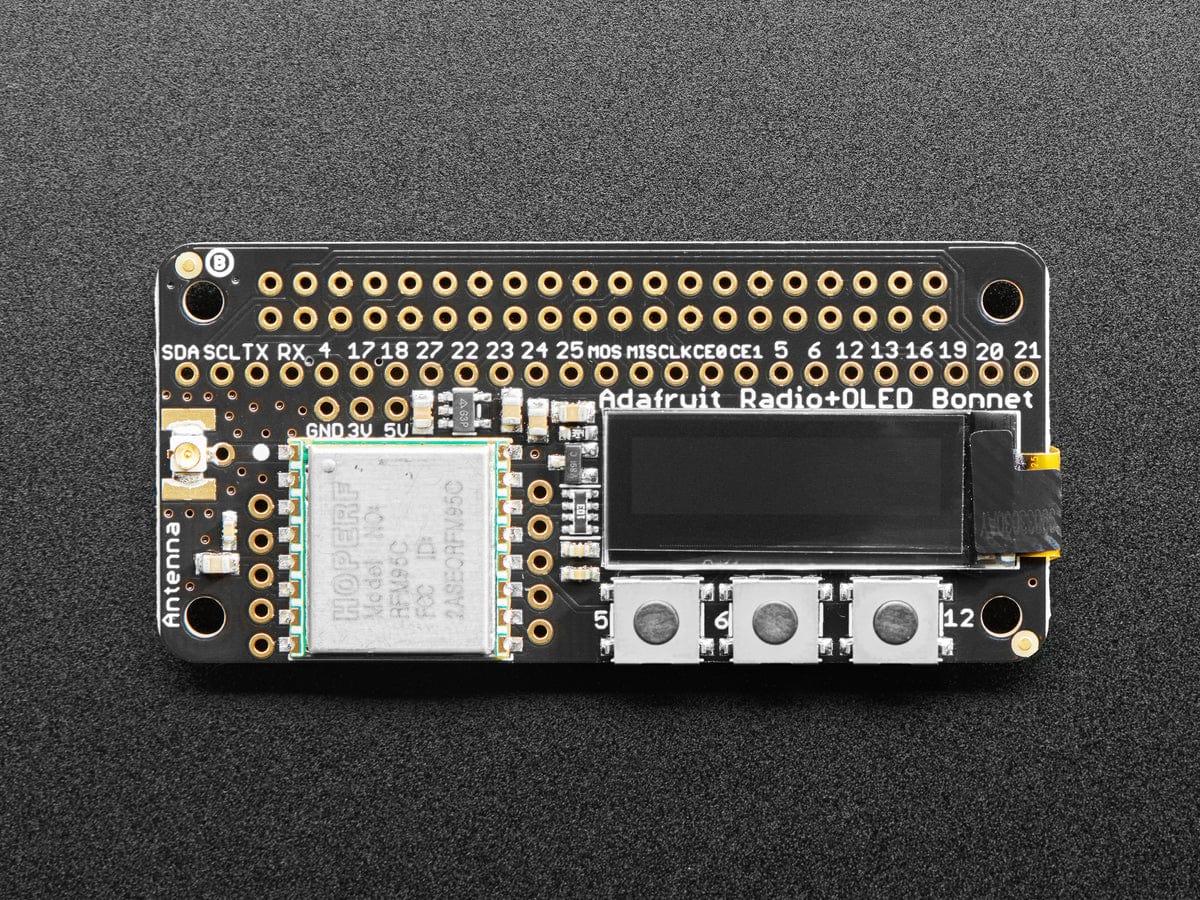 Adafruit LoRa Radio Bonnet with OLED - RFM95W @ 915MHz (RadioFruit) - Image 2