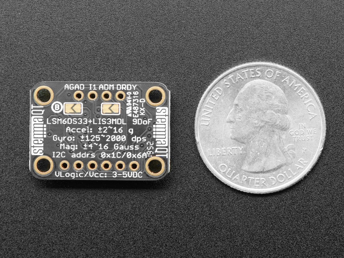 Adafruit LSM6DS33 + LIS3MDL - 9 DoF IMU with Accel / Gyro / Mag (STEMMA QT Qwiic) [Discontinued] - Image 5