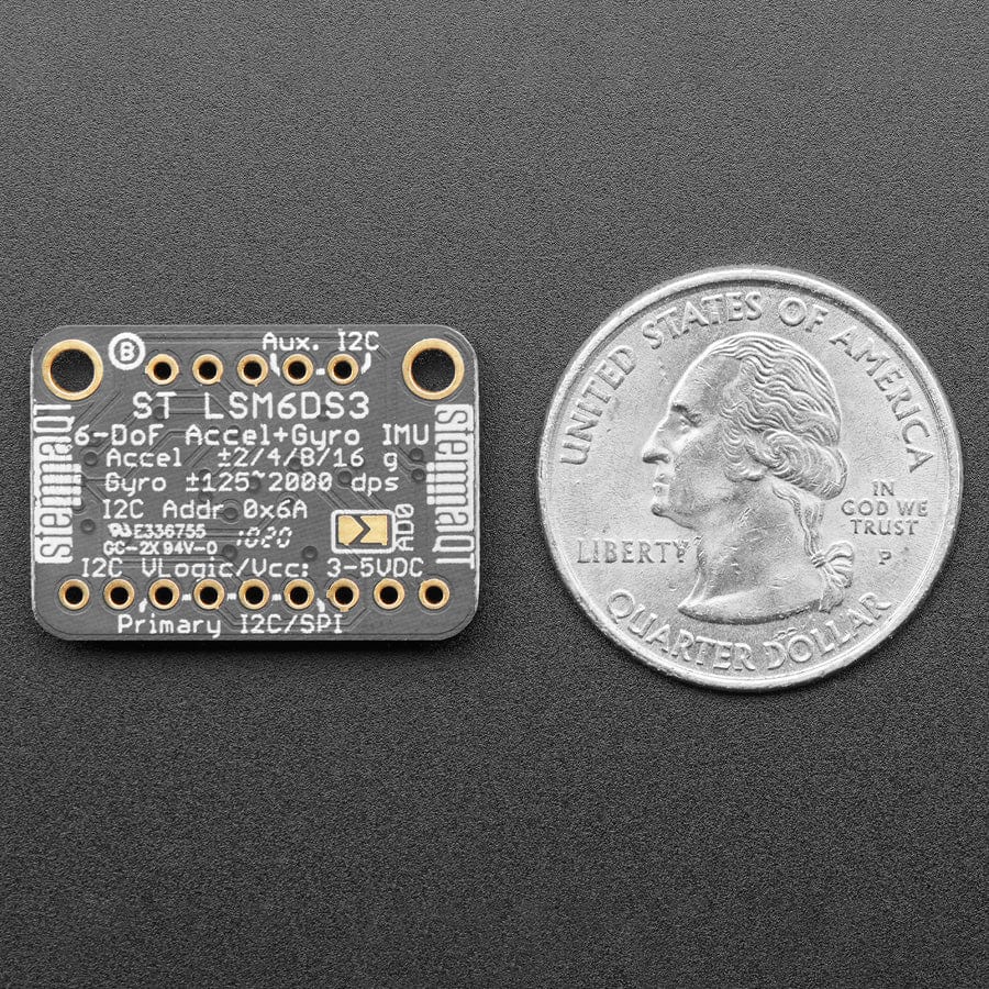 Adafruit LSM6DS3TR-C 6-DoF Accel + Gyro IMU - STEMMA QT / Qwiic - Image 5