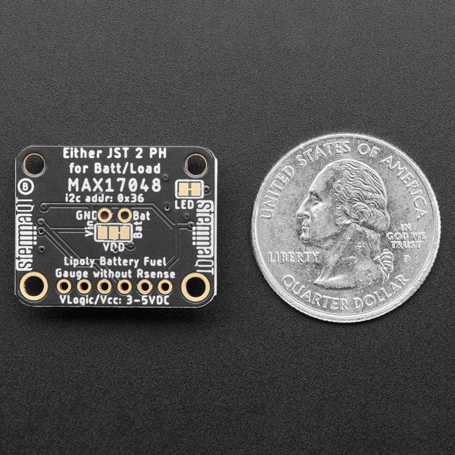 Adafruit MAX17048 LiPoly / LiIon Fuel Gauge and Battery Monitor - STEMMA JST PH & QT / Qwiic - Image 5
