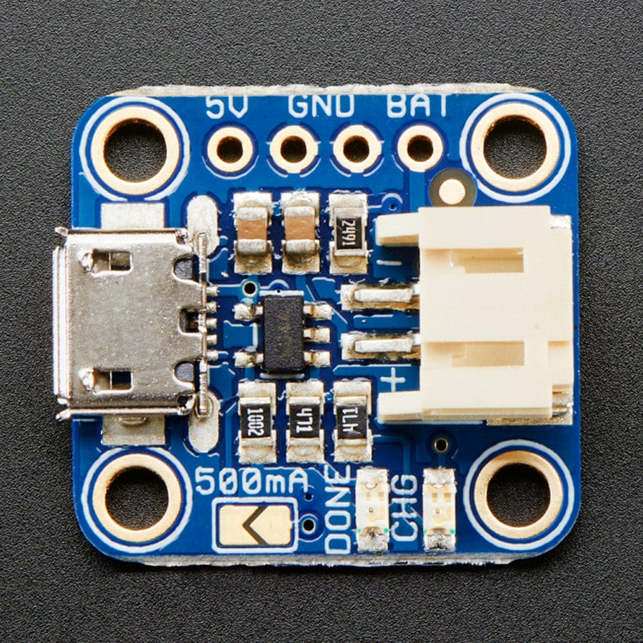 Adafruit Micro-Lipo Charger for LiPo/LiIon Batt w/MicroUSB Jack (v1) - Image 3
