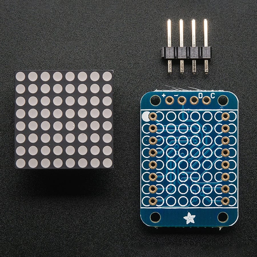 Adafruit Mini 0.8" 8x8 LED Matrix with I2C Backpack - Pure Green - Image 2