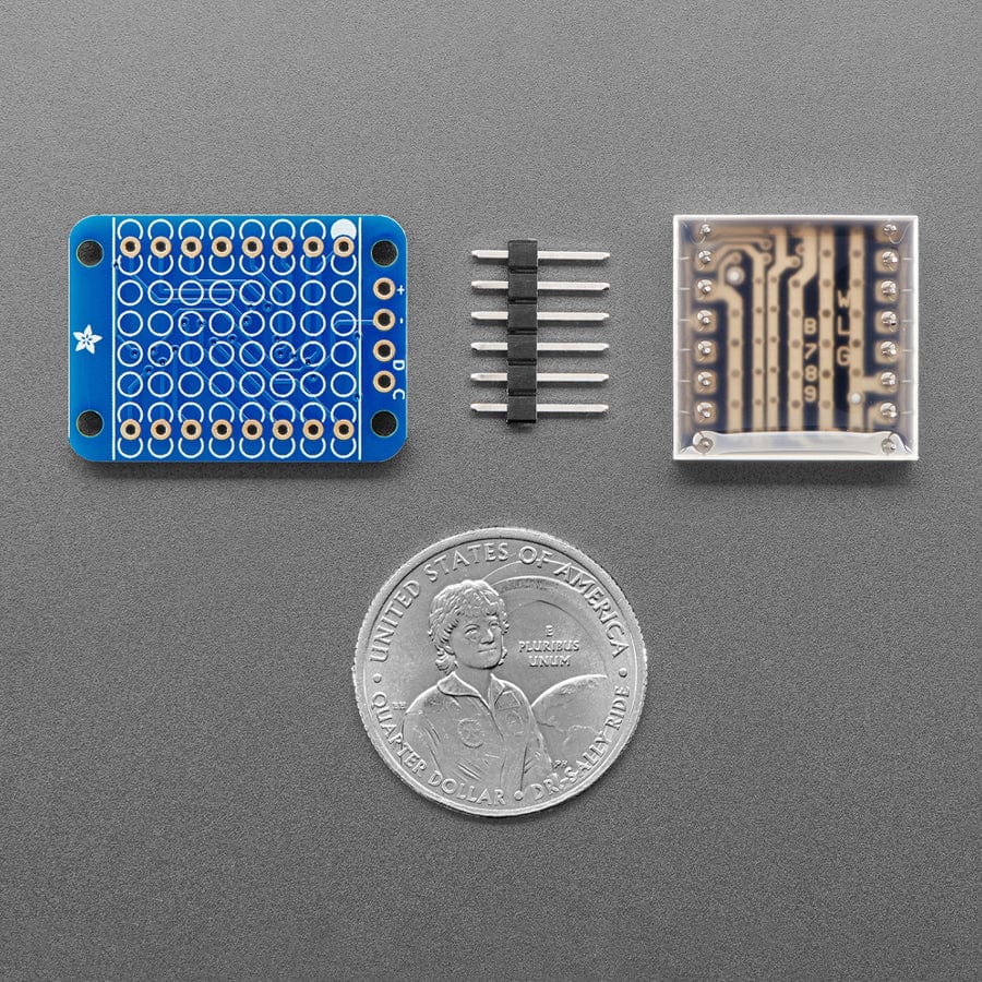 Adafruit Mini 0.8" 8x8 LED Matrix with I2C Backpack - Yellow-Green - Image 3
