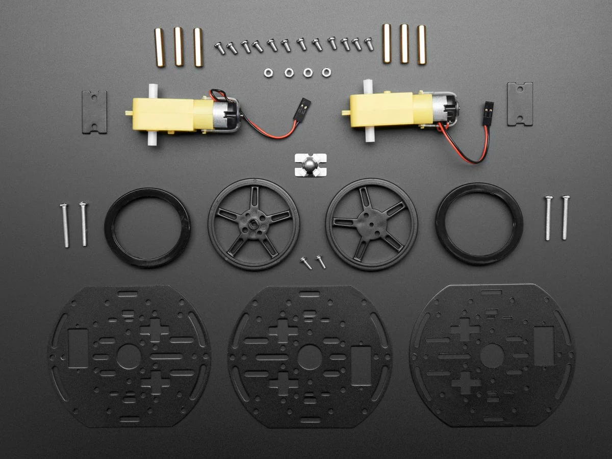 Mini 3-Layer Round Robot Chassis Kit - 2WD with DC Motors - Image 2