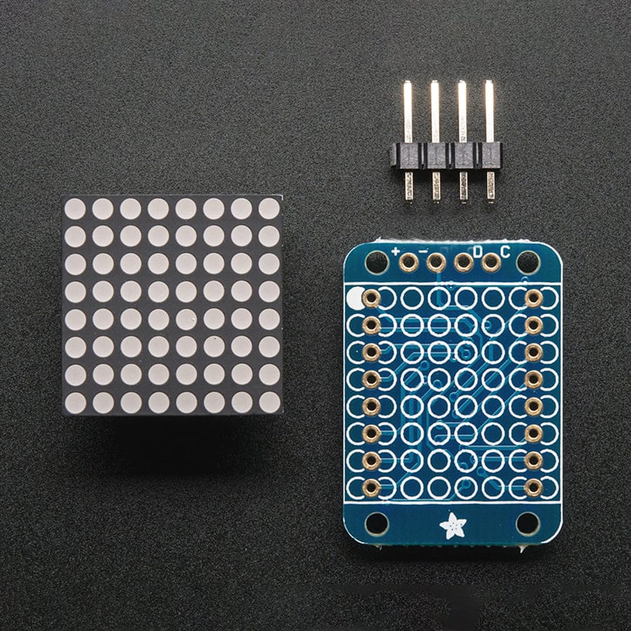Adafruit Mini 8x8 LED Matrix with I2C Backpack - Blue - Image 2
