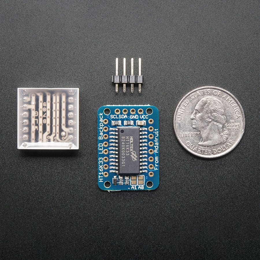 Adafruit Mini 8x8 LED Matrix with I2C Backpack - Blue - Image 3