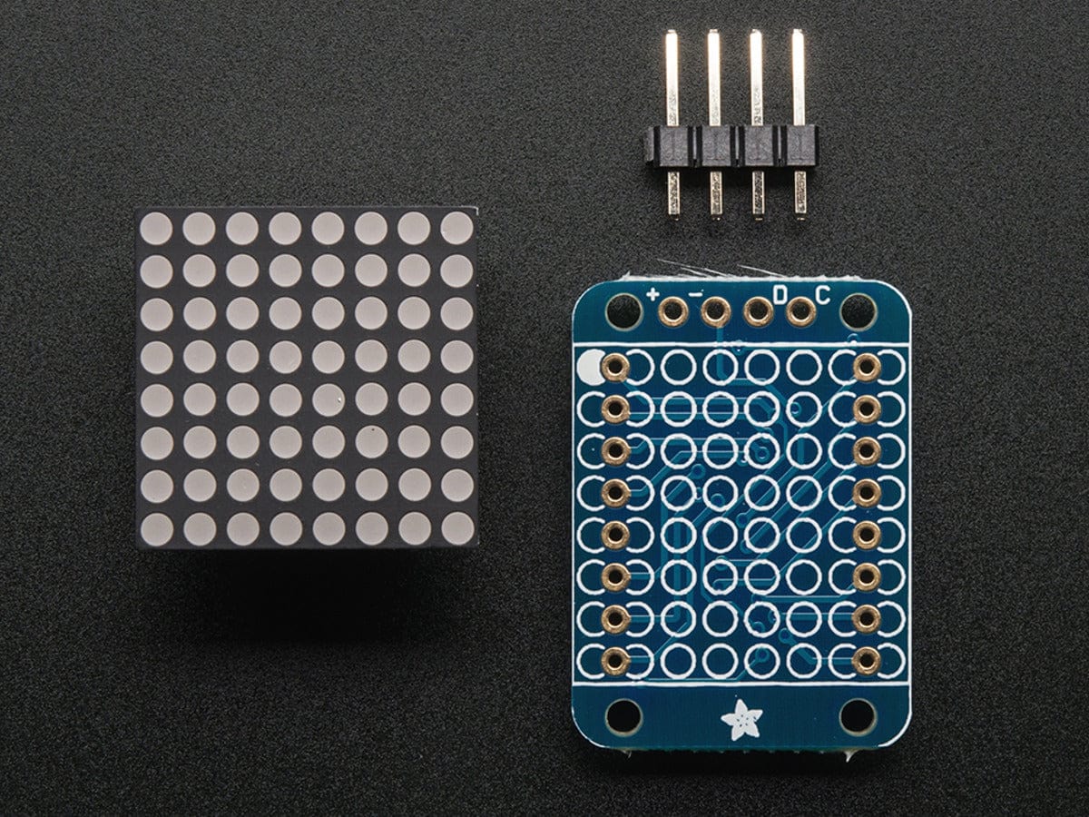 Adafruit Mini 8x8 LED Matrix w/I2C Backpack - Red [Discontinued] - Image 3