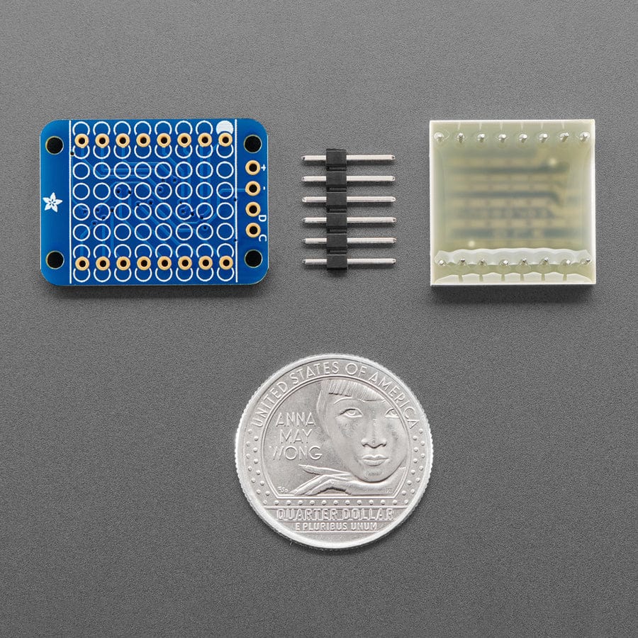 Adafruit Mini 8x8 LED Matrix with I2C Backpack - Ultra Bright White - Image 3