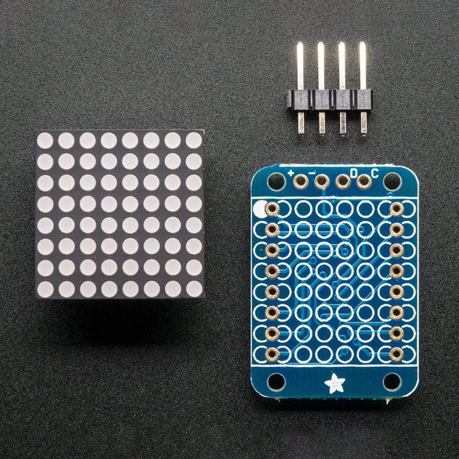 Adafruit Mini 8x8 LED Matrix with I2C Backpack - Yellow - Image 2
