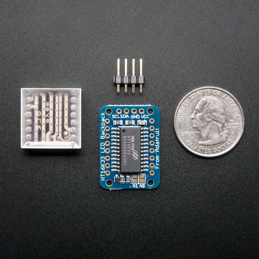 Adafruit Mini 8x8 LED Matrix with I2C Backpack - Yellow - Image 3