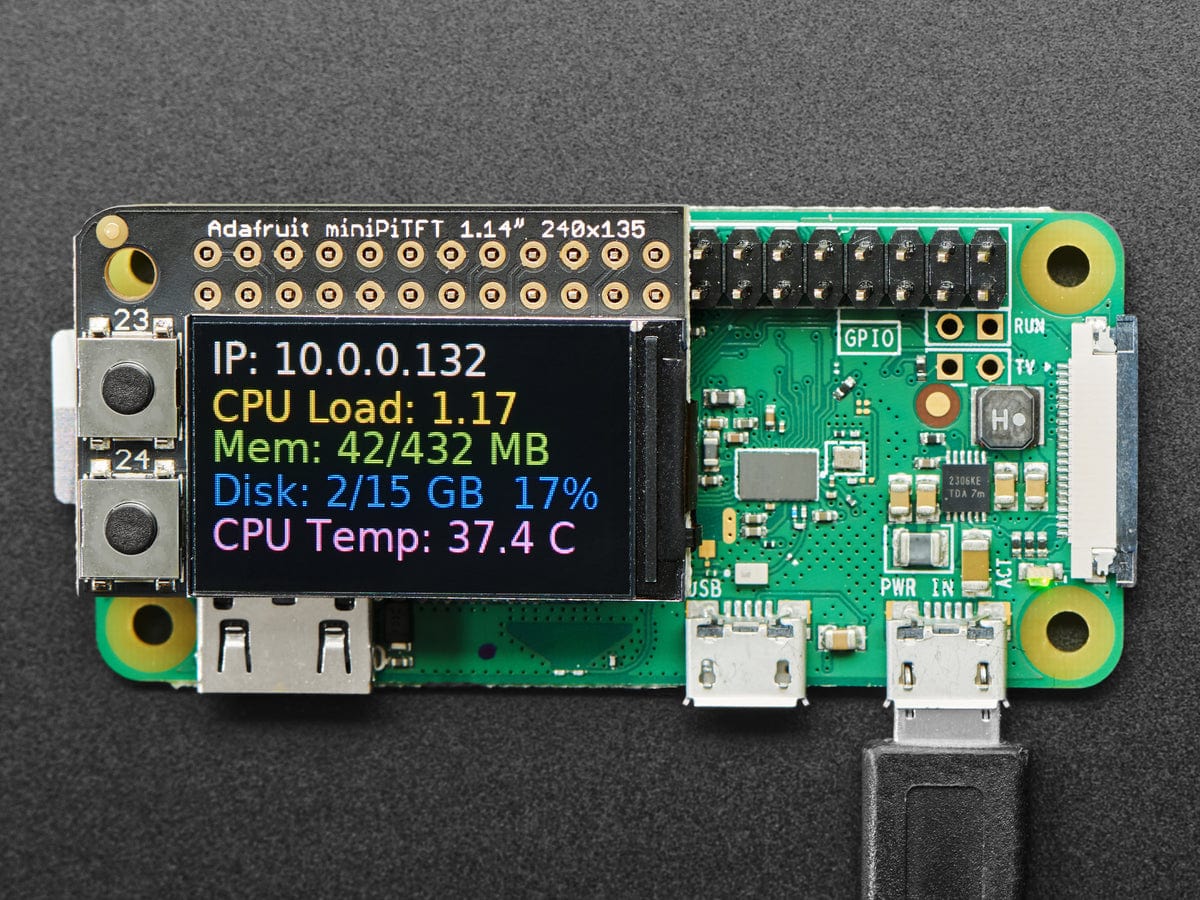 Adafruit Mini PiTFT - 135x240 Color TFT Add-on for Raspberry Pi - Image 2