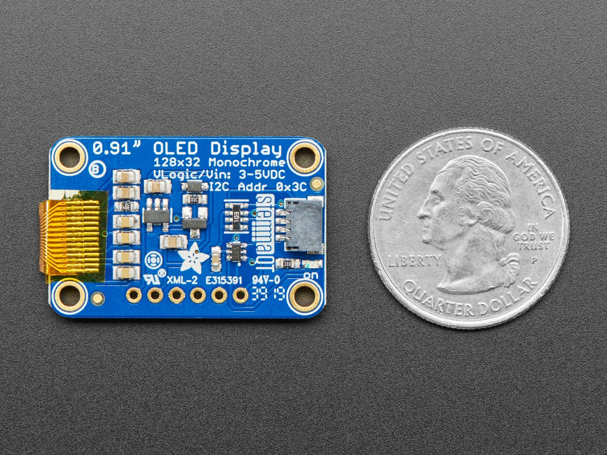 Monochrome 0.91" 128x32 I2C OLED Display - STEMMA QT / Qwiic - Image 4