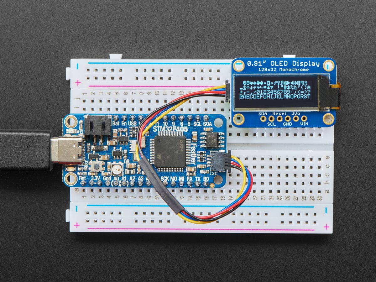 Monochrome 0.91" 128x32 I2C OLED Display - STEMMA QT / Qwiic - Image 6