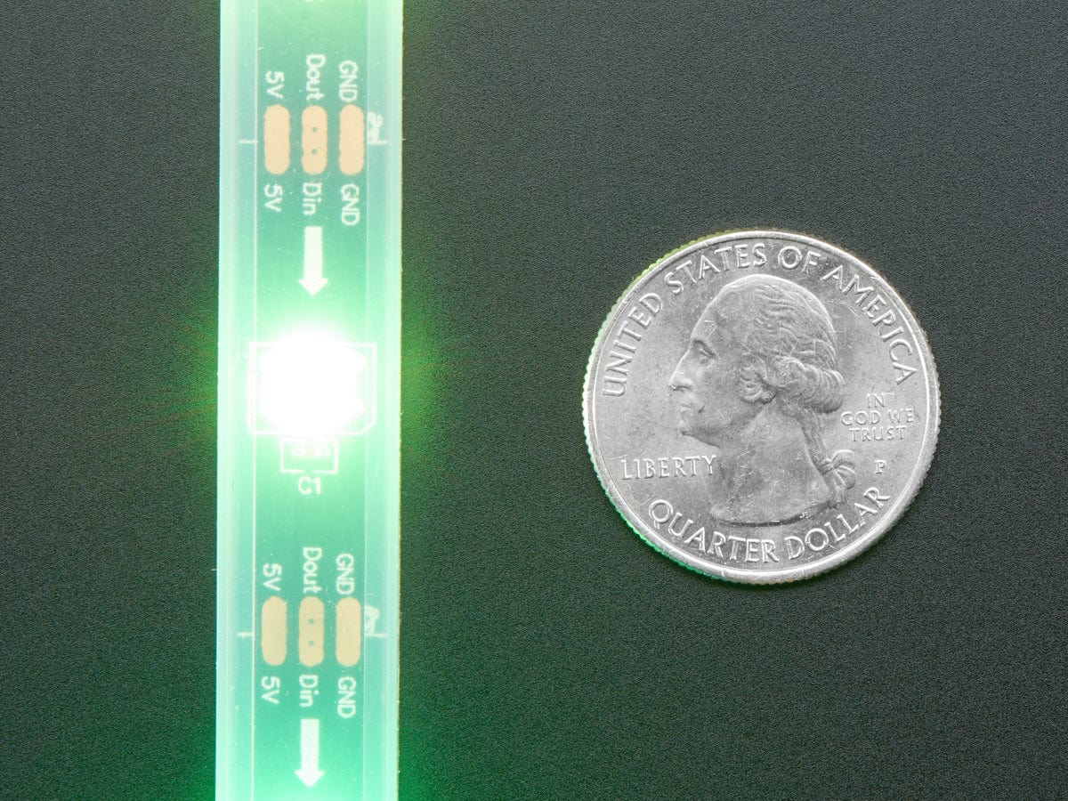 Adafruit NeoPixel LED Strip w/ Alligator Clips - 30 LEDs/meter (1 Meter - BLACK) - Image 5