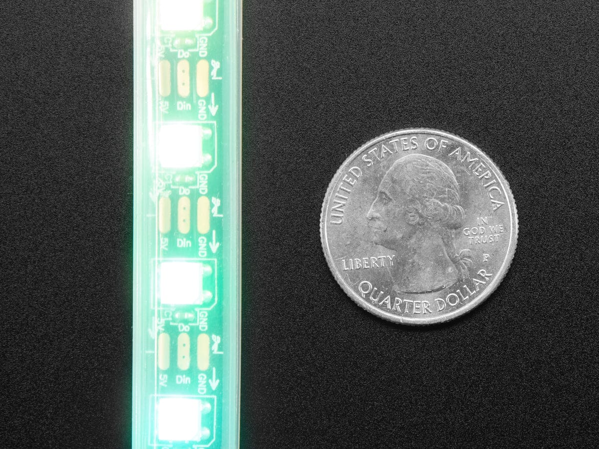 Adafruit NeoPixel LED Strip w/ Alligator Clips - 60 LED/m (0.5 Meter Long - Black Flex) - Image 5