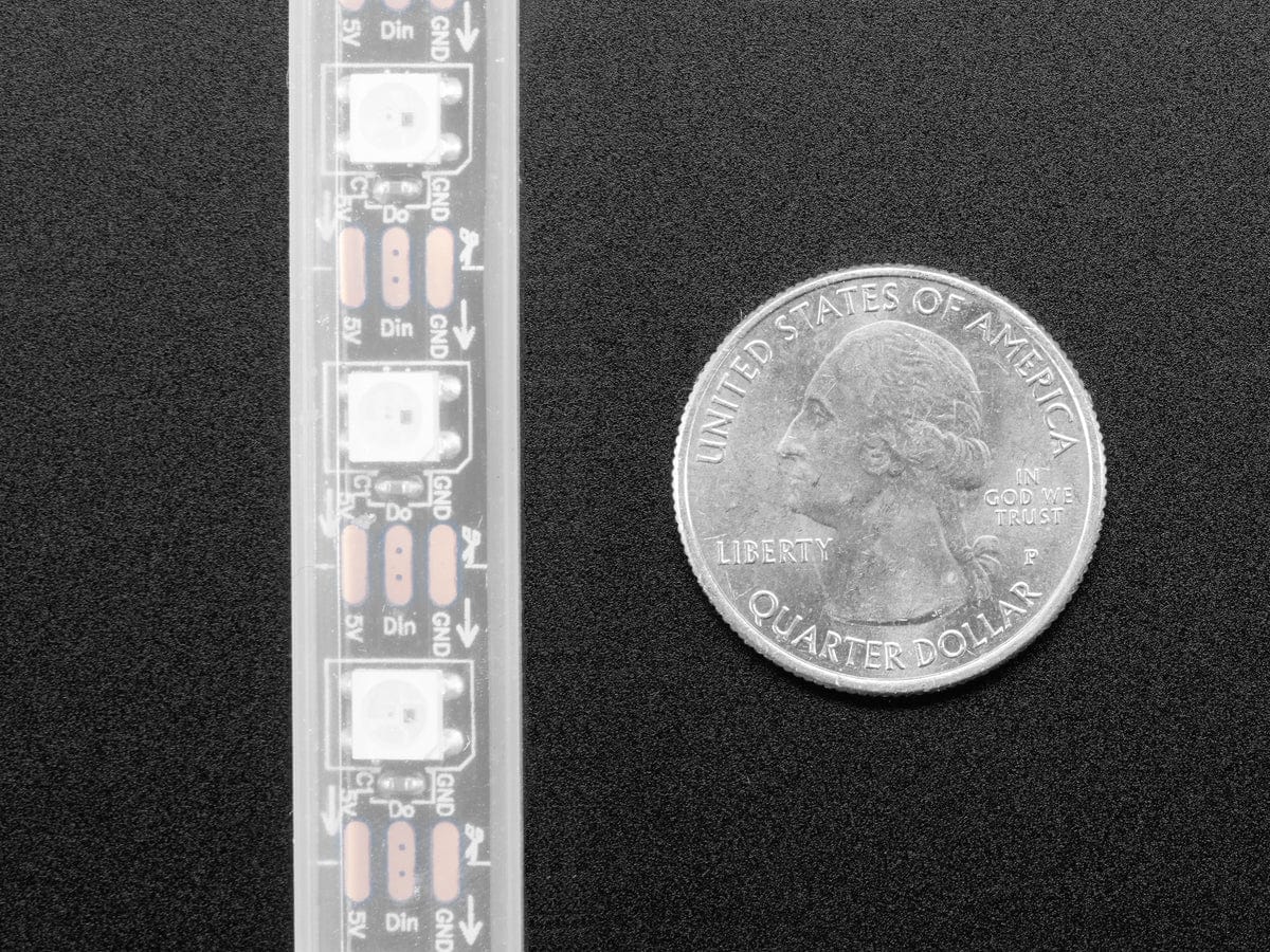 Adafruit NeoPixel LED Strip w/ Alligator Clips - 60 LED/m (0.5 Meter Long - Black Flex) - Image 6