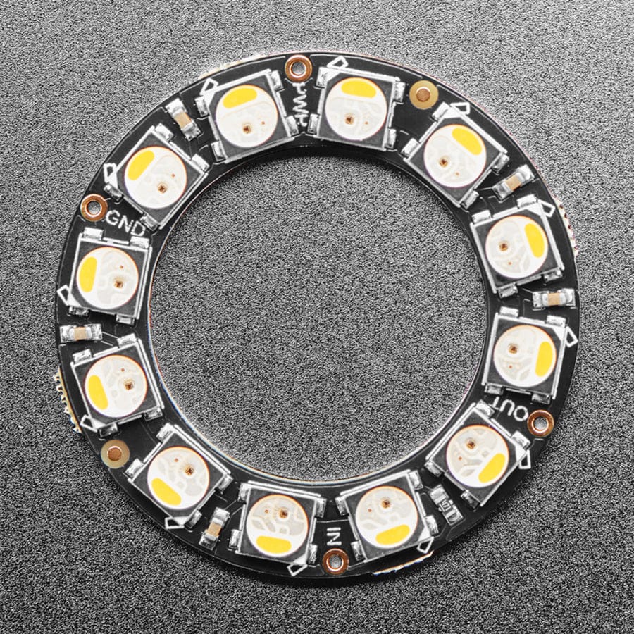 NeoPixel Ring - 12 x 5050 RGBW LEDs w/ Integrated Drivers (Warm White - ~3000K) - Image 2