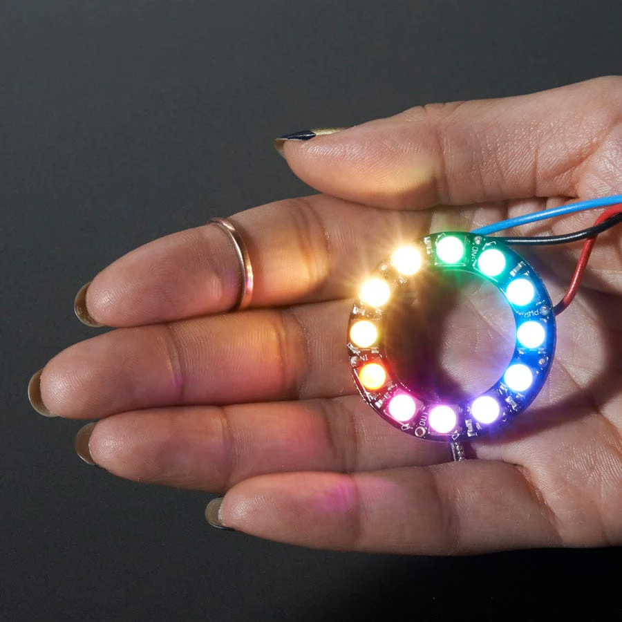 NeoPixel Ring - 12 x 5050 RGBW LEDs w/ Integrated Drivers (Warm White - ~3000K) - Image 4