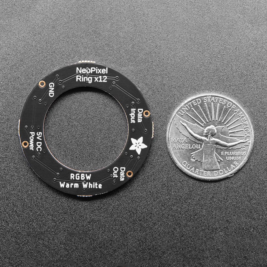 NeoPixel Ring - 12 x 5050 RGBW LEDs w/ Integrated Drivers (Warm White - ~3000K) - Image 5