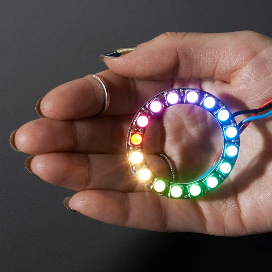 NeoPixel Ring - 16 x 5050 RGBW LEDs w/ Integrated Drivers (Warm White - ~3000K) - Image 4