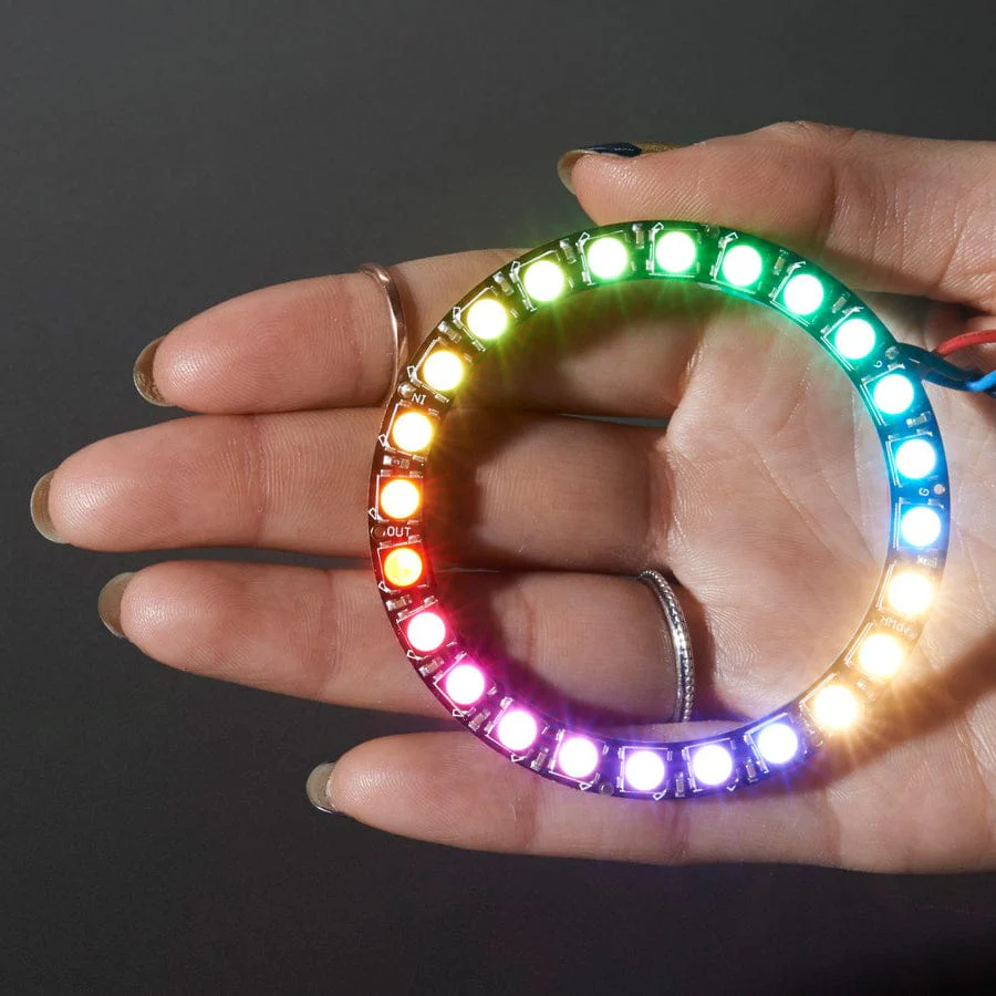 NeoPixel Ring - 24 x 5050 RGBW LEDs w/ Integrated Drivers (Warm White - 3000K) - Image 3