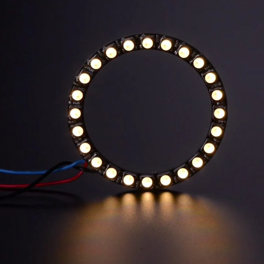 NeoPixel Ring - 24 x 5050 RGBW LEDs w/ Integrated Drivers (Warm White - 3000K) - Image 4