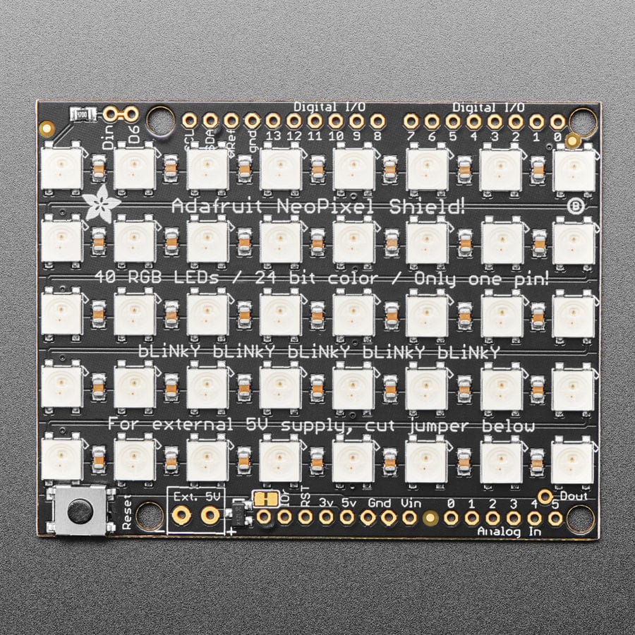 Adafruit NeoPixel Shield for Arduino - 40 RGB LED Pixel Matrix - Image 4
