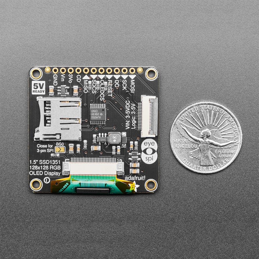 OLED Breakout Board - 16-bit Color 1.5" w/microSD holder - EYESPI Connector - Image 5