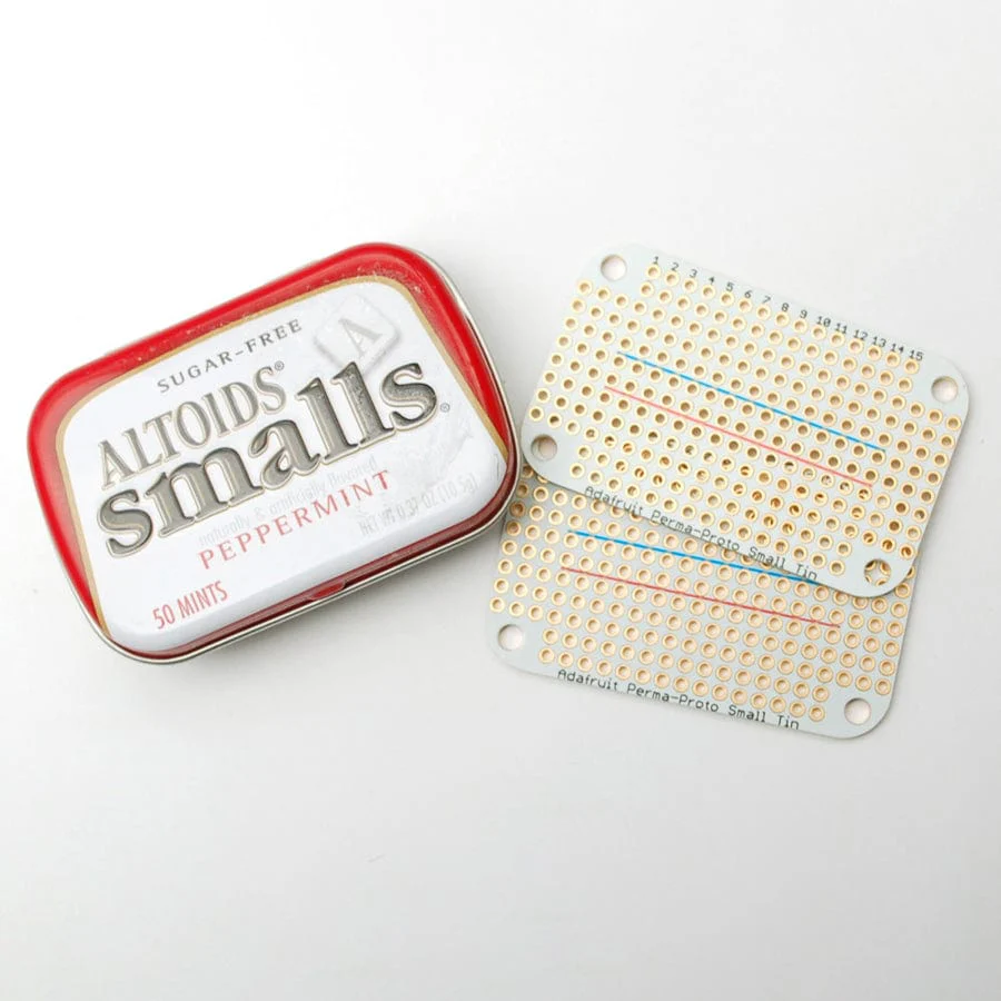 Adafruit Perma-Proto Small Mint Tin Size Breadboard PCB - 3 pack