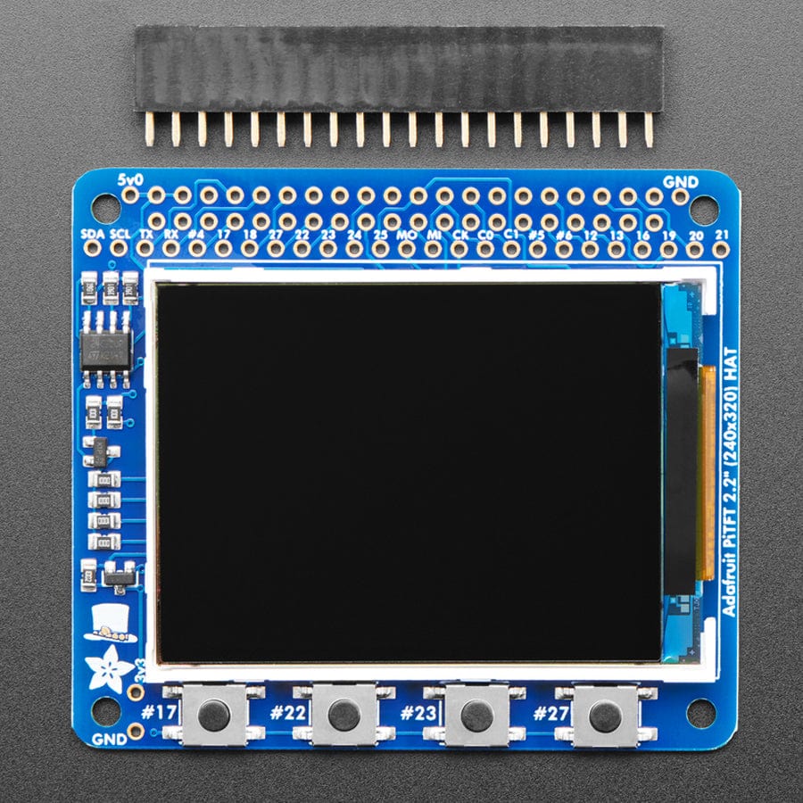 Adafruit PiTFT 2.2" HAT Mini Kit - 320 x 240 2.2" TFT - No Touch - Image 3