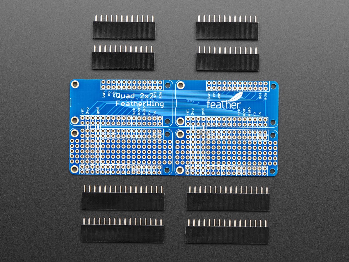Adafruit Quad 2x2 FeatherWing Kit with Headers - Image 2