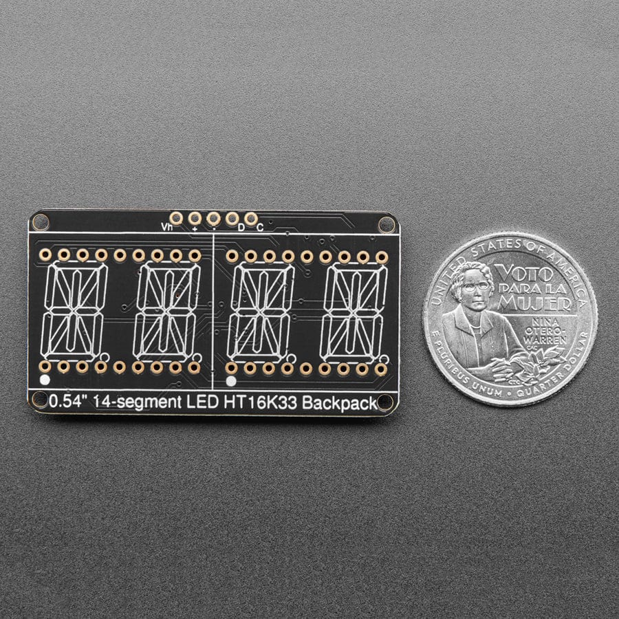 Quad Alphanumeric Display - Pure Green 0.54" Digits w/ Backpack - STEMMA QT / Qwiic - Image 6