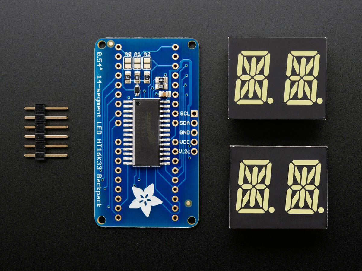 Quad Alphanumeric Display - White 0.54" Digits w/ I2C Backpack [Discontinued] - Image 2