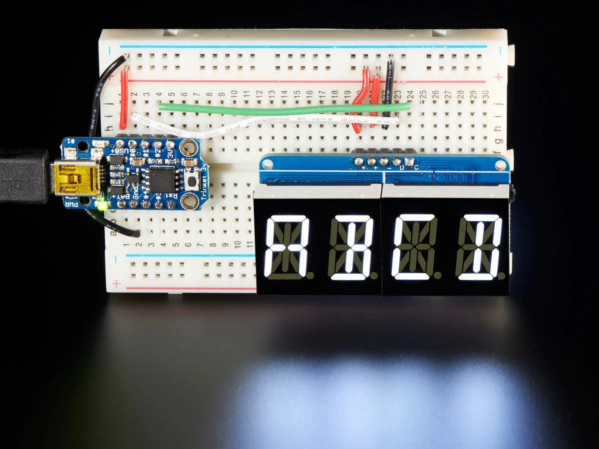 Quad Alphanumeric Display - White 0.54" Digits w/ I2C Backpack [Discontinued] - Image 5