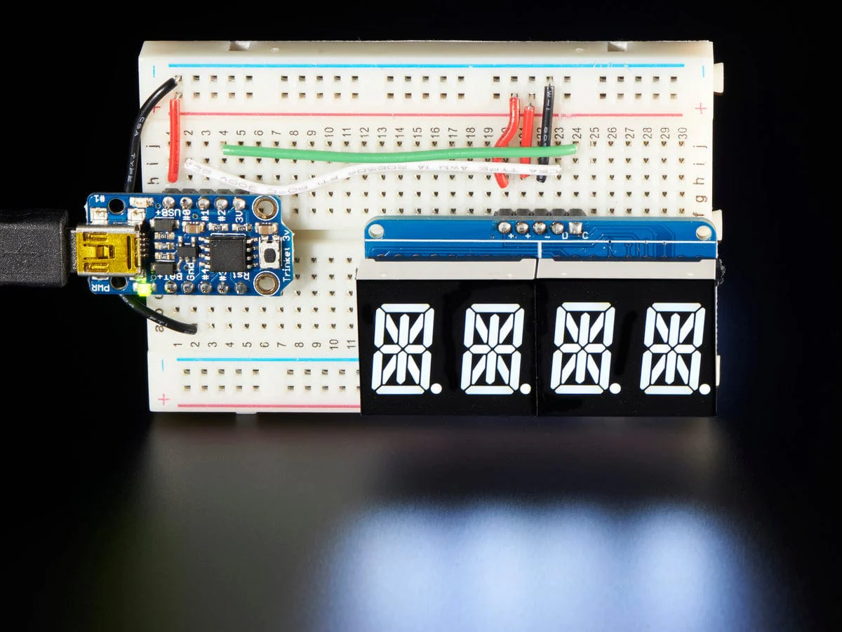 Quad Alphanumeric Display - White 0.54" Digits w/ I2C Backpack [Discontinued] - Image 6