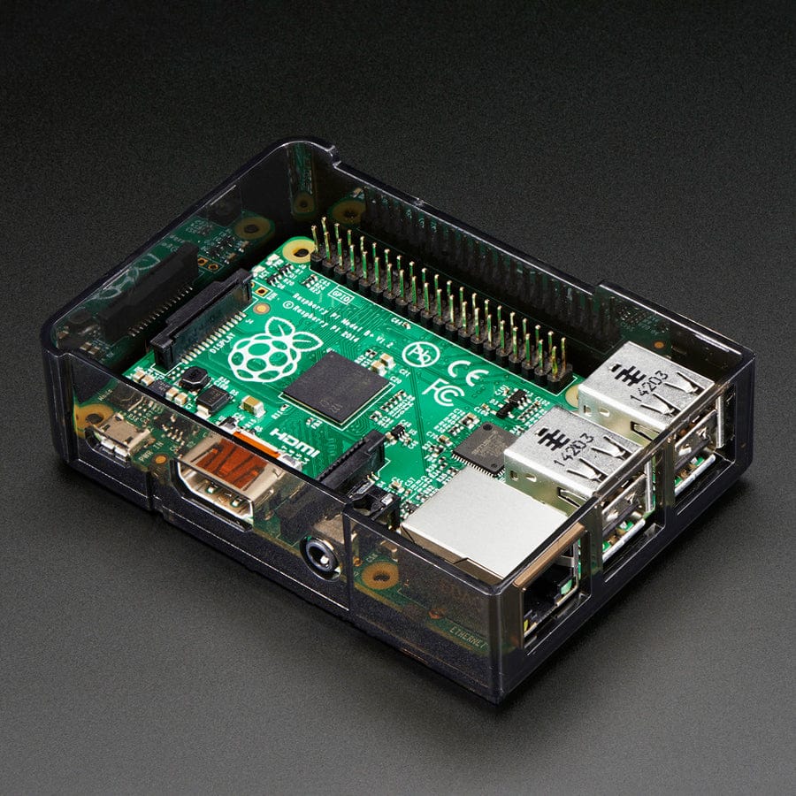 Adafruit Raspberry Pi B+ / Pi 2 / Pi 3 Case - Smoke Base - with Clear Top - Image 3
