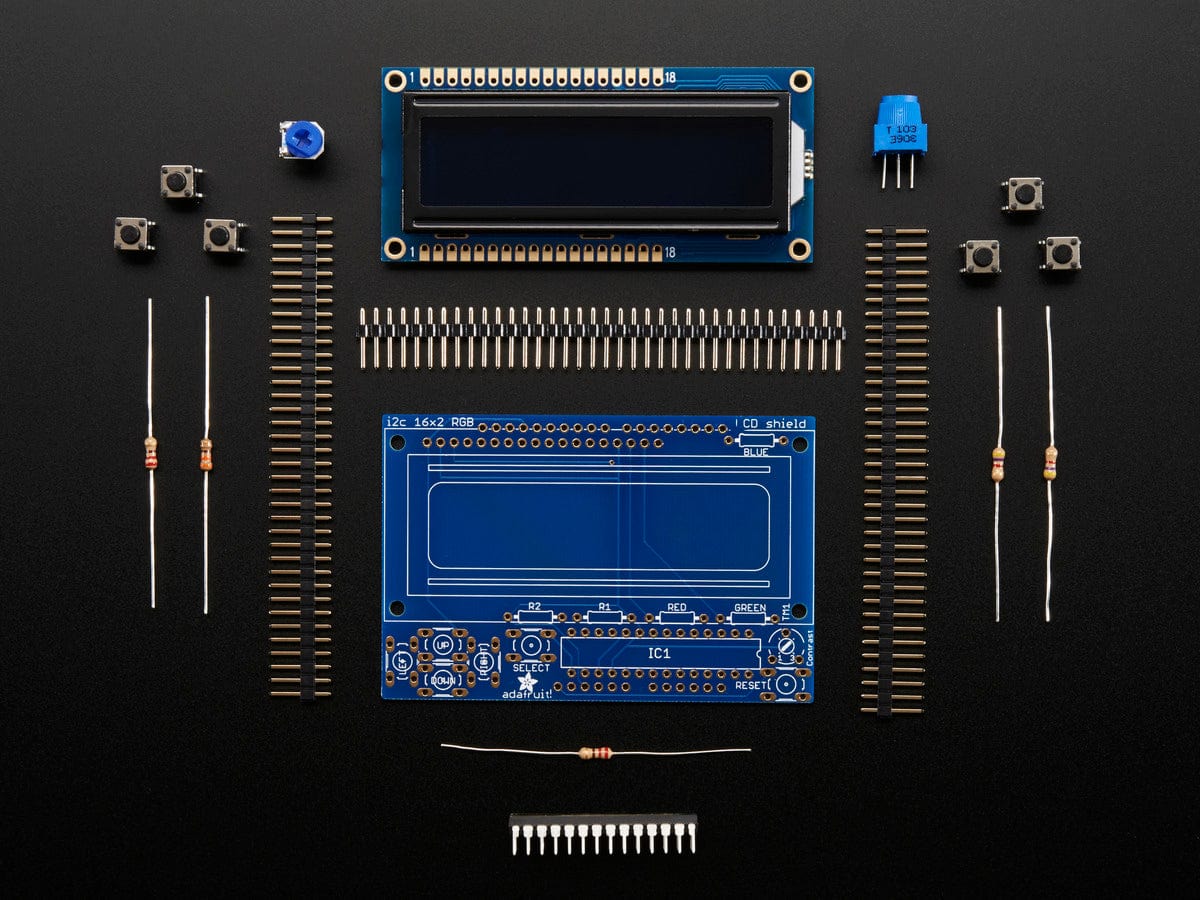 RGB LCD Shield Kit w/ 16x2 Character Display (Negative Display) - Image 2