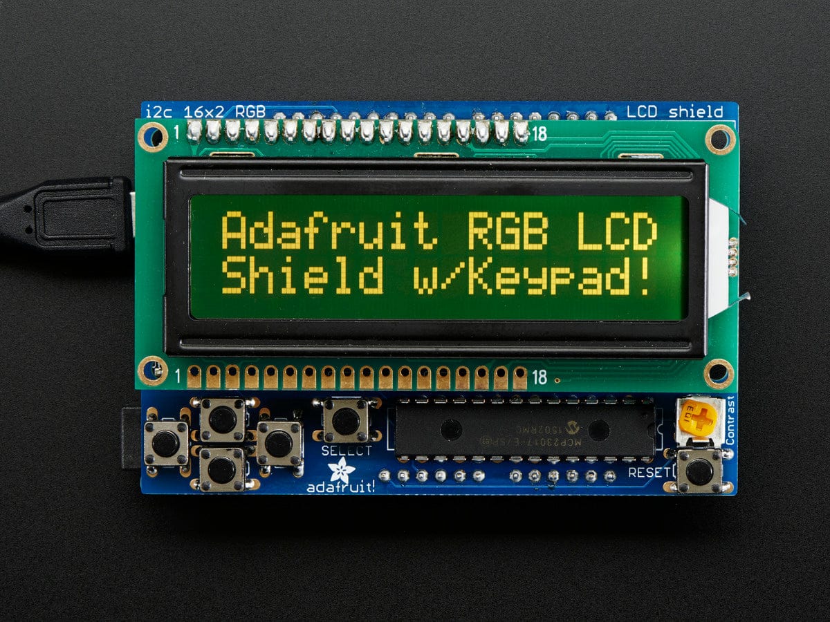 RGB LCD Shield Kit w/ 16x2 Character Display (Negative Display) - Image 3