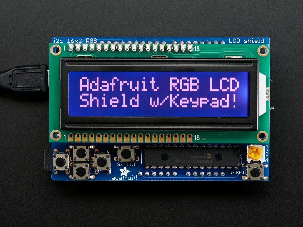 RGB LCD Shield Kit w/ 16x2 Character Display (Negative Display) - Image 4