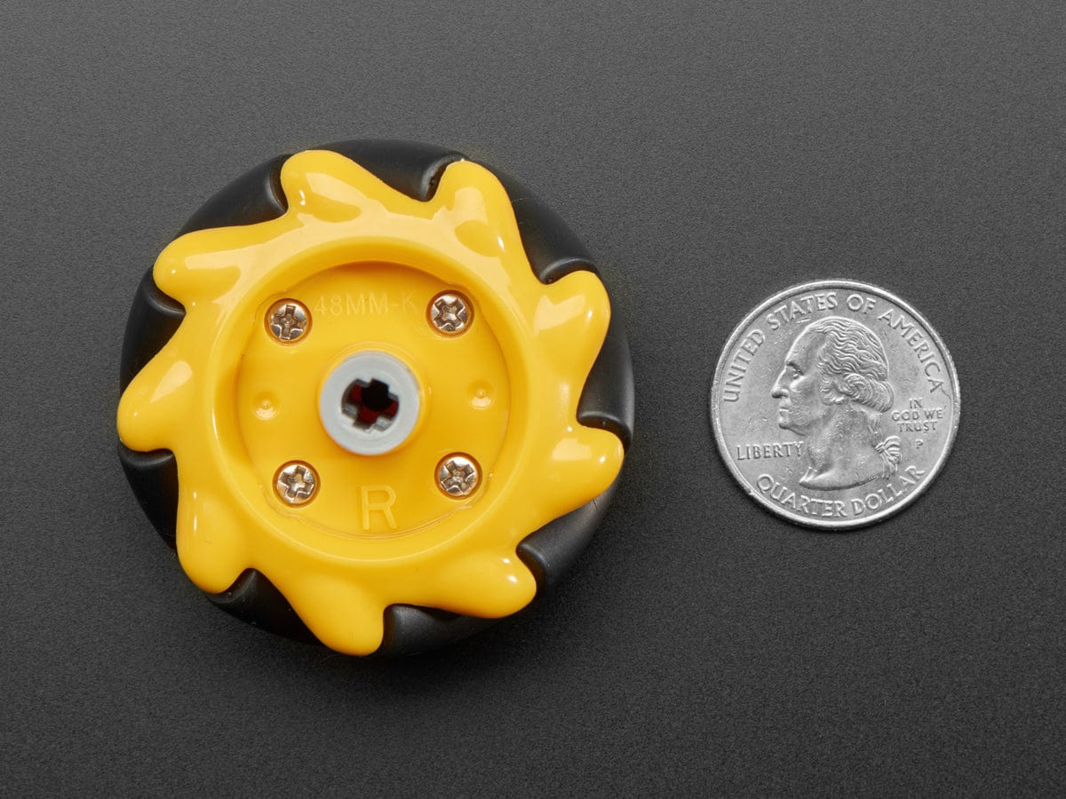 Right Mecanum Wheel - 48mm Diameter - TT Motor or Cross Axle [Discontinued] - Image 4
