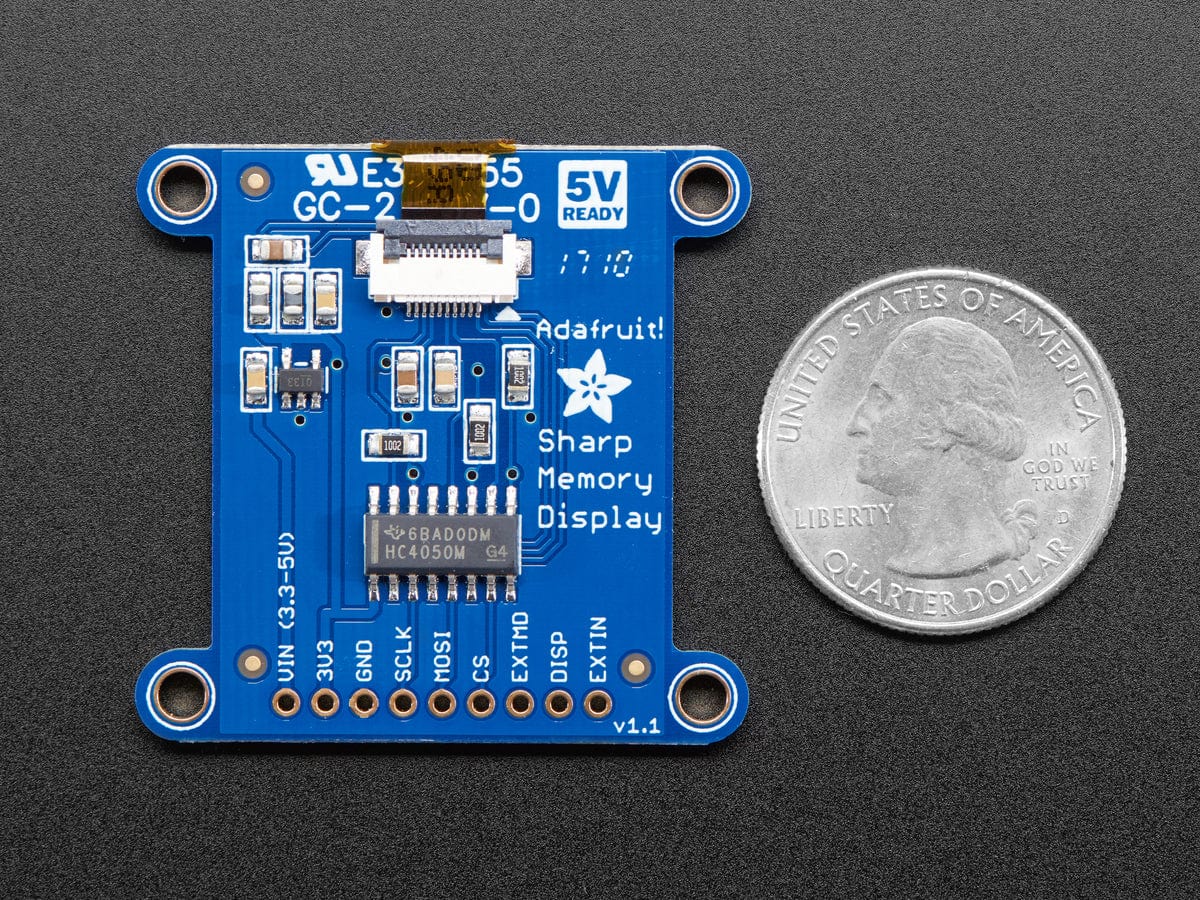Adafruit SHARP Memory Display Breakout - 1.3" 168x144 Monochrome - Image 6