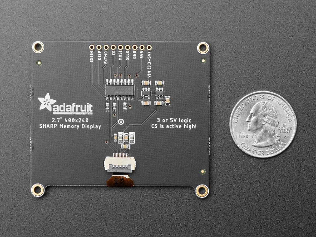 Adafruit SHARP Memory Display Breakout - 2.7" 400x240 Monochrome - Image 4